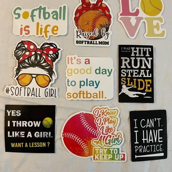 3/$15 Girls Softball Stickers - Picture 1 of 4